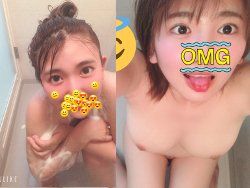 22歳女がお風呂で顔出し美乳おっぱい晒しておま●こオナニー自撮り