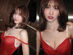 TWICEモモのブラジャー丸見え肩紐ズラしドレスがエロすぎて炎上