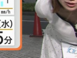 Nスタお天気キャスター坂口愛美が急に屈んで胸チラハプニング