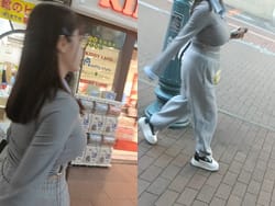 街中のセンター街で歩いている恵体の爆乳女子が発見される